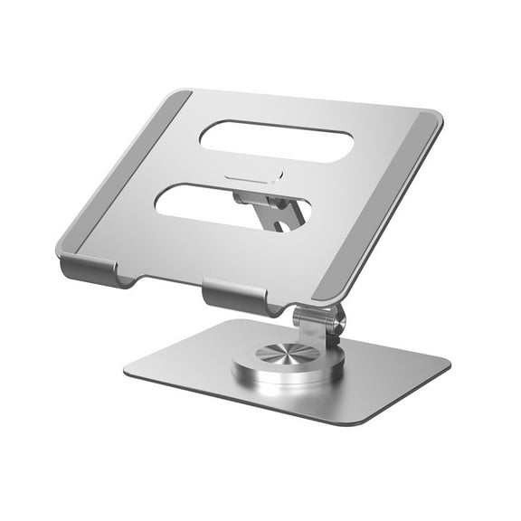 FORSHUYU Adjustable Aluminum Alloy Desktop Stand with 360 Rotating Base,Multi-Angle Height Adjustable Desktop Holder Compatible with 4-12.9Inch Ipad,Mobile,Tablet Devices,Silver