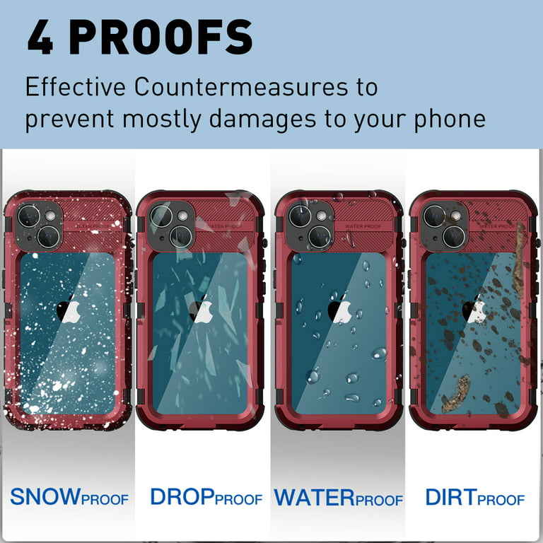 for iPhone 13 Waterproof Case,Built-in Screen Protector Full Body Rugged  Heavy Duty Protective Cover for iPhone 13, Dropproof Shockproof Phone Case
