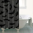 thumbnail image 4 of Gray Halloween Bats and Spider Webs Shower Curtain 36"x72" ,Bathroom Decorative Shower Curtains Set with 12 Hooks,Modern Waterproof Washable Shower Curtain, 4 of 6