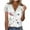 White, variant on QENGING Summer Tops for Women 2023 BreathableBreathable Fold Printed Regular Short Sleeves V Neck Button Top