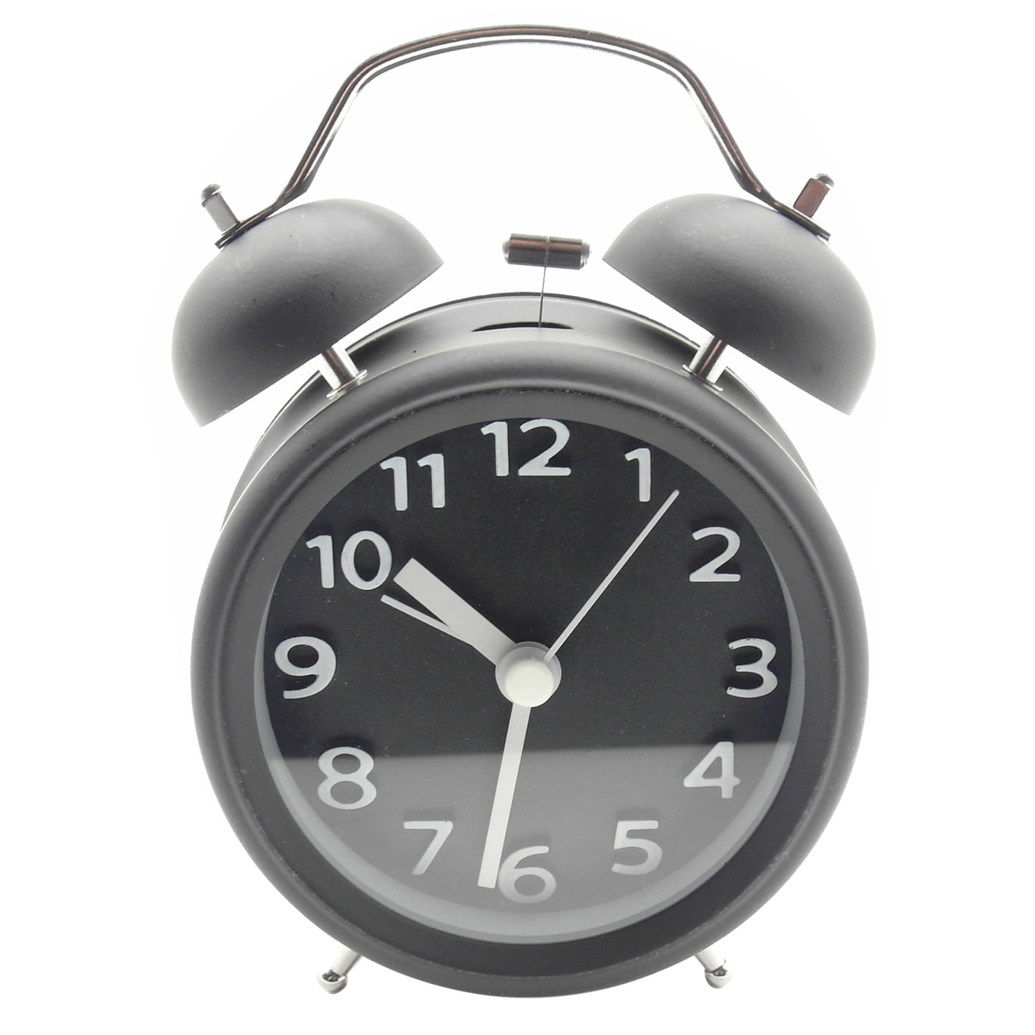 Classic Silent Metal Double Bell Alarm Clock Quartz Movement Bedside Night Light 