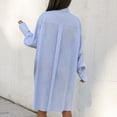 thumbnail image 4 of Hauts de Mode pour Femmes Col Rabattu Manches Longues Couleur Unie Chemise Décontractée Irrégulière Coupe Ample Tee Tops, 4 of 8