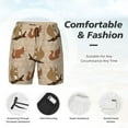 thumbnail image 4 of Kdxio Cartoon Squirrel Print Men's Swim Trunks with Compression Liner 7 Inch Inseam Quick Dry Swim Shorts, 4 of 7