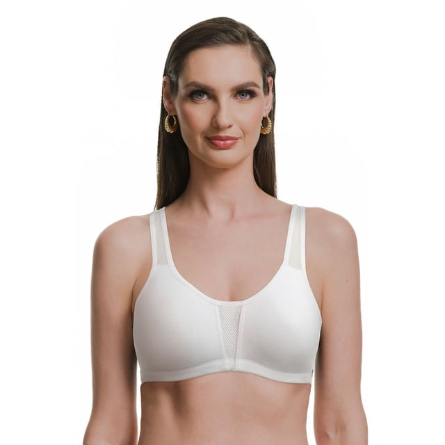 Brasier Deportivo para Mujer - PLAYTEX - Copas Moldeadas Sin Varillas - Soporte Cómodo - Modelo 4778 - Estilo Active - Color Blanco -Talla 36B