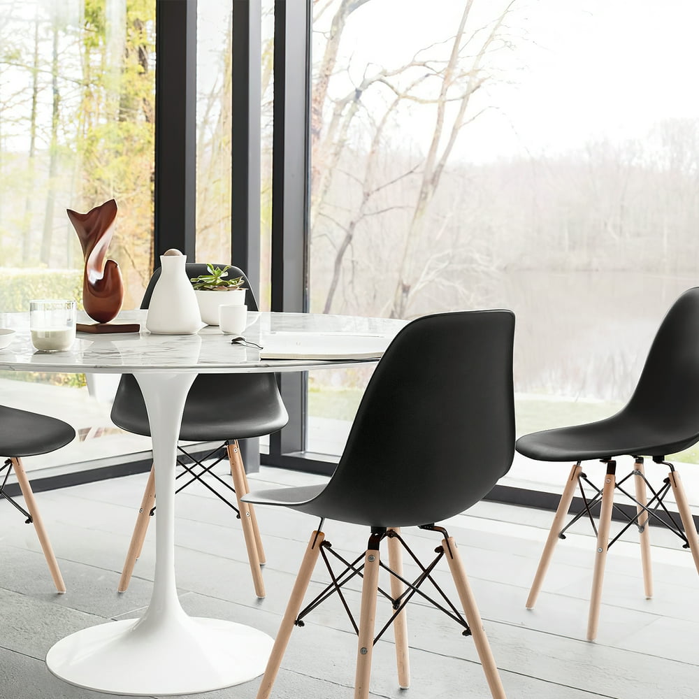 Walnew Set of 4 PreAssembled Mid Century Modern Dining Chairs with