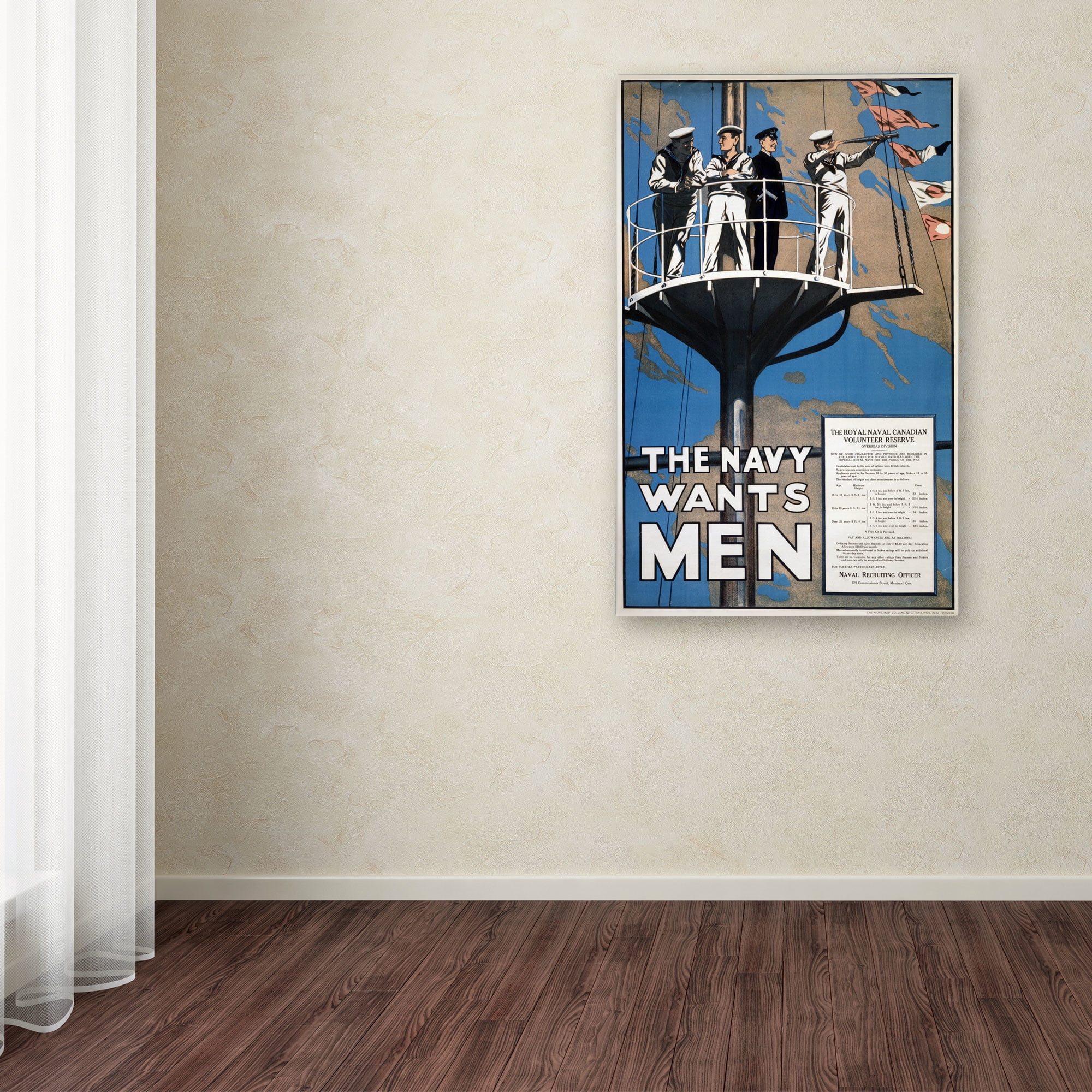 Trademark Fine Art "Recruitment Poster for the Royal Canadian Navy" Canvas Art
