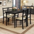 thumbnail image 2 of Dextrus Dining Table Set for 4, Modern 5 Piece Rectangular Table Set with 4 Upholstered Chairs, Black, 2 of 10