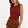 thumbnail image 2 of StSilkitty Sleeveless Tank Tops for Womens Summer Solid Color Crewneck Pleated Shirts Lightweight Soft Comfy Blouses, 2 of 6