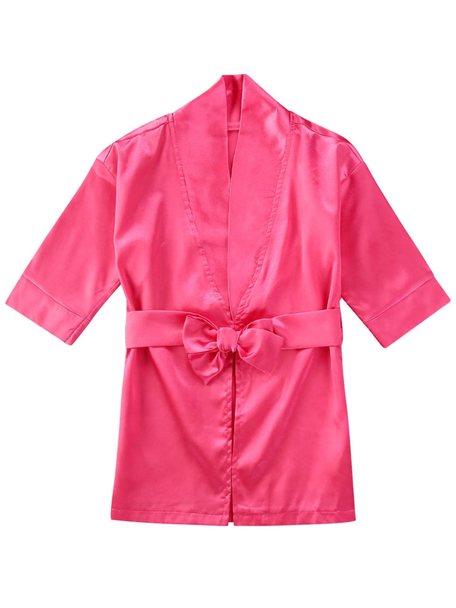 Xiaodriceee Xiaodriceee Baby Girl Silk Satin Gown Sleepwear Plain