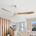 thumbnail image 4 of Sofucor 60" Modern Wood Ceiling Fan Remote Control, 3 blade Wood Ceiling Fan no Light, 4 of 11