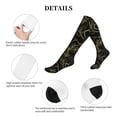 thumbnail image 5 of Rateoe Gold Gloss Outline Floral Compression Socks for Women and Men 20-30mmHg-Circulation Support Socks Knee High Nurse Pregnant Running Medical and Travel Athletic, 5 of 7