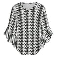 thumbnail image 5 of Aesthetic Fir Green And White Ripple Women's V-Neck Blouse With 3/4 Ruffled Bell Sleeves Casual Top Ladies Blouses, 5 of 7
