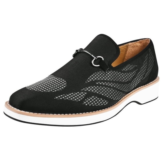 LIBERTYZENO Mens Classic Formal Shoes Slip On Loafers, Black