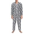 thumbnail image 3 of Salouo Graduation Hats Print Button-Front Long Sleeve Pajama Set for Men, Soft 2Pjs Men's Long Sleeve Sleepwear-Medium, 3 of 7