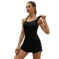 thumbnail image 3 of Charmo Women's Scoop Neck Ribbed Tank Tops Slim Straps Cropped Tops Built in Bra, 3 of 5