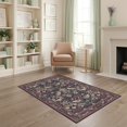thumbnail image 2 of ODIKA 4'x6' Burgundy Red Floral Elegance Design Washable Area Rug Intricate Vintage-Inspired Motifs Stain Resistant, Low Pile, Easy Care for Dorm Room, Small Living, 2 of 7