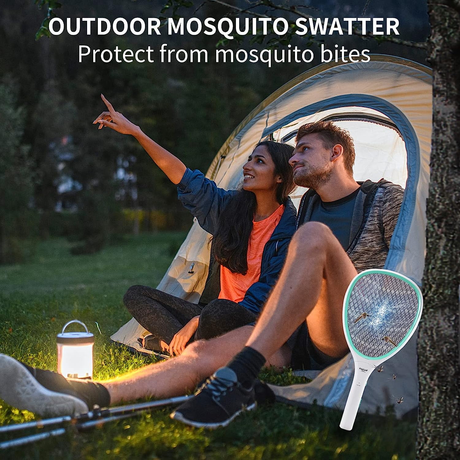 Handheld Bug Zapper Racket Electric Fly Swatter