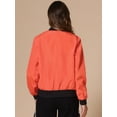 thumbnail image 4 of DARING DIVA Windbreaker Outerwear Casual Zip Up Bomber Jacket XS Orange, 4 of 6