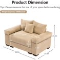 thumbnail image 2 of 54.3" Oversized Cloud Modular Sectional Sofa|Extra-Thick Armrests|Good Resilience Cushions |Ergonomic Design|Soft Corduroy Fabric|Easy Assembly for Living Room Study Apartment - Camel, 2 of 9