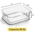 thumbnail image 6 of Razab 2700ml / 91Oz / 11.5 Cups Large Glass Food Storage Containers with Lids - Glass Meal Prep Containers for Roasting & Storing Leftover, Glass Lunch Container, Microwave & Oven Safe, 6 of 8