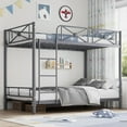 thumbnail image 1 of Metal Bunk Bed Frame, Industrial Heavy Duty Bunkbeds with Safety Guard Rails and Space-Saving Design, No Box Spring Needed for Kids School Apartment, 1 of 7