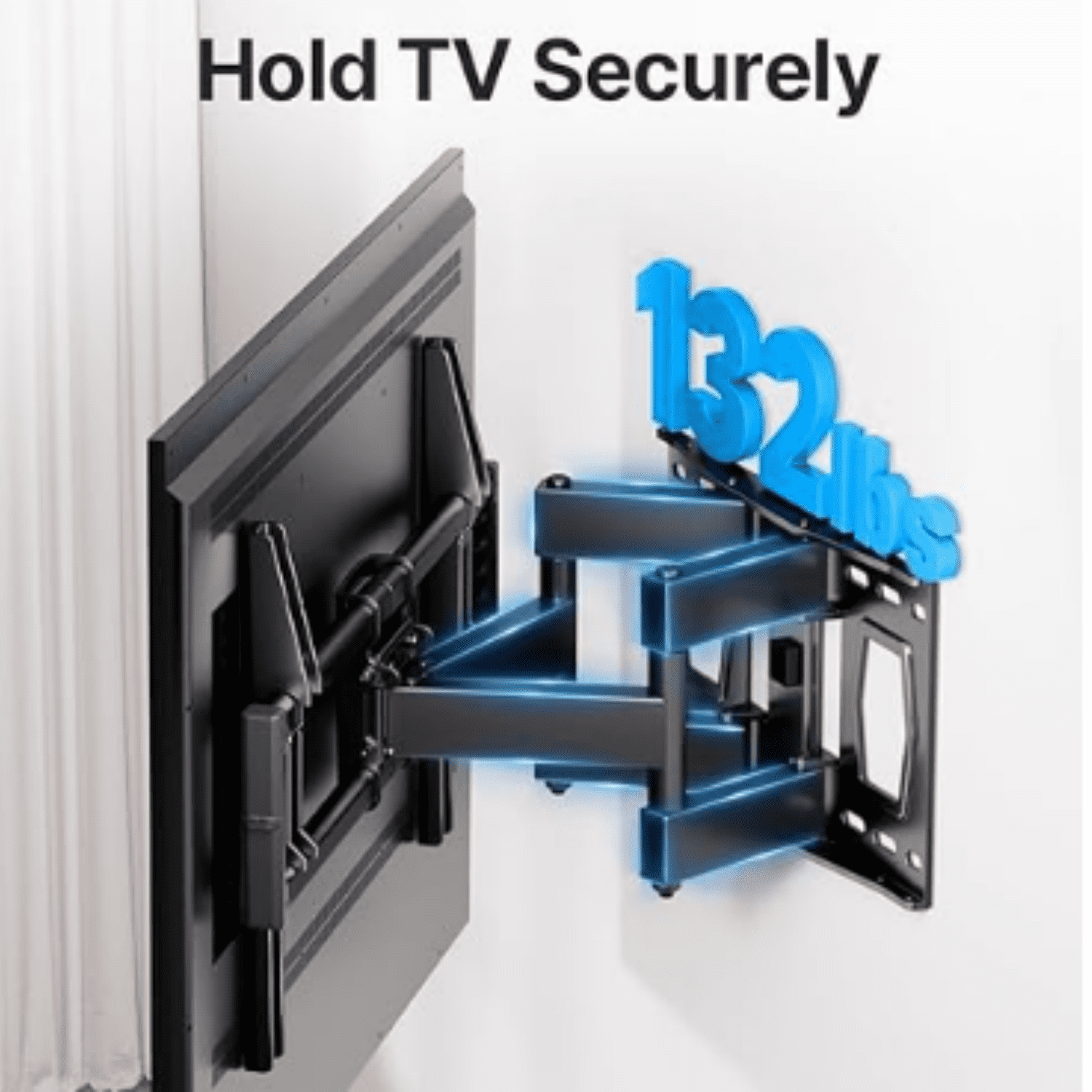 Full Motion TV Wall Mount for 37-85 Inch TVs Mounts Up to 132lbs, Fit 16" Wood Stud, Max VESA 600x400mm, Swivel and Tilt Articulating Wall Mount TV Bracket,Fit Most 55+ 65 70 75 inch TVs