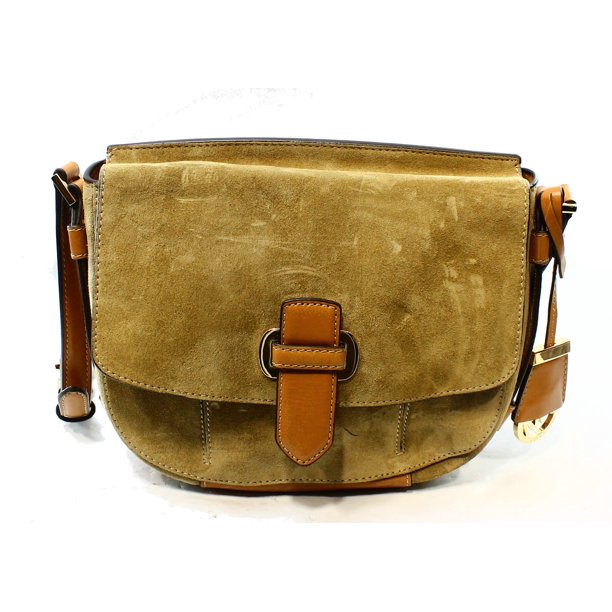 Luske betalingsmiddel kobber Michael Kors NEW Beige Desert Suede Leather Romy Messenger Bag Purse -  Walmart.com