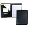 Samsill Contrast Stitch Leather Padfolio, 8.5"x11" Writing Pad Included, Black