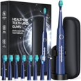 thumbnail image 1 of wonima02 Electric Toothbrush for Adults with 8 Brush Heads, Sonic Electric Toothbrush with 40000 VPM 5 Modes, Rechargeable Toothbrushes Charge 4 Hours Last 30 Days (withTravelCase, Deepblue), 1 of 8