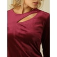 thumbnail image 4 of DARING DIVA Velvet Cut Out Bodycon Pencil Dress M Wine Red, 4 of 6