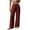 Red, variant on VEKDONE Wide Leg Palazzo Pants for Women Casual Elastic Waist Drawstring Straight Trousers Summer Loose Fit Comfy Beach Long Pants with Pockets Brown S
