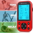 thumbnail image 3 of NEOCARBON TENS Unit Muscle Stimulator Pro for Back Pain Relief, Shoulder Recovery and Physical Therapy, Electronic Massager Machine with PMS Pulse for Effective Shock Therapy, Red, 3 of 8