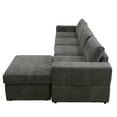 thumbnail image 4 of Aukfa 132" Oversized Sectional Sofa, 4 Seater Couch with Ottoman for Living Room, Microfiber, Gray, 4 of 10