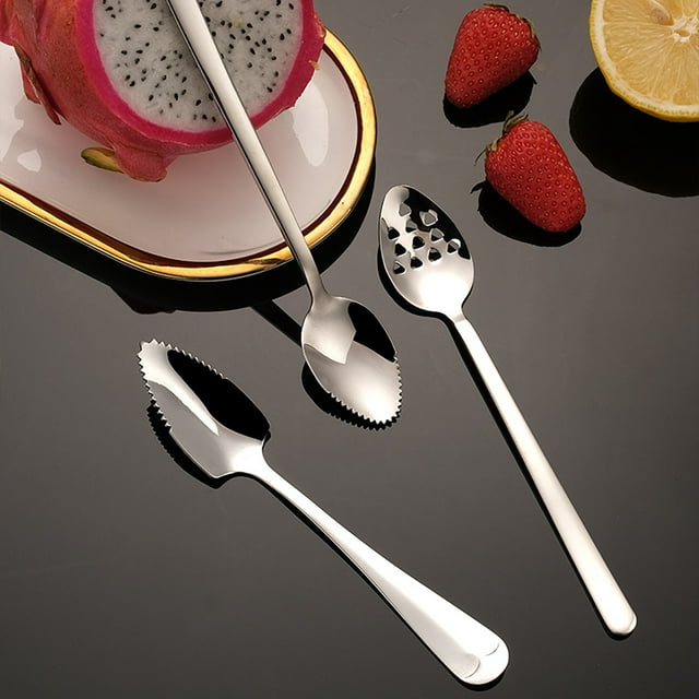 YAOMOBB Food Feeding Spoon Polished Food Spoon Smooth Edge Heat Resistant Rustproof Stainless Steel