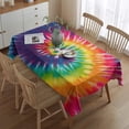 thumbnail image 2 of Colorful Tie Dye Pattern Rectangle Tablecloth 60"x84",Waterproof Polyester Rectangle Table Cloth, Wipeable Spillproof Polyester Tablecloth for Dining, Camping, Indoor and Outdoor, 2 of 5