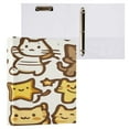 thumbnail image 3 of Cute Star Cat 12.4x10.6in PVC Round Ring Binder, D-Ring 3-Hole, Metal Clip, 200 Sheets, 3 of 10