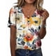 thumbnail image 1 of Blusa HOTYD para mujer con estampado floral bohemio y cuello en V y hombros descubiertos, 1 of 2