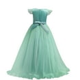 thumbnail image 2 of IBTOM CASTLE Flower Little Big Girls Maxi Dress Bridesmaid Wedding Pageant Party Princess Communion Floral Boho Vintage Lace Dance Gown 13-14 Years Turquoise Green, 2 of 8