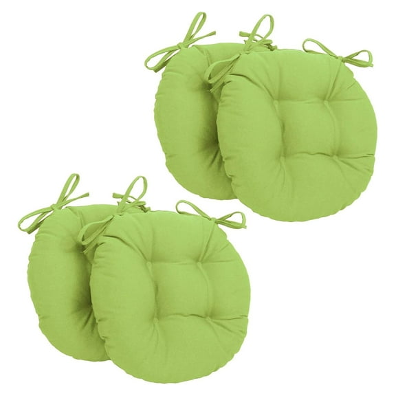 16-inch Twill Round Chair Cushion, 16" x 16", Mojito Lime 4 Count