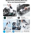 thumbnail image 5 of Electric Spin Scrubber, Cordless Voice Guidance Shower Scrubber with 9 Replaceable Heads, 3 Speeds LED Display Shower Cleaner Brush, Bathroom Scrubber with Adjustable & Detachable Long Handle, 5 of 7