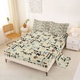thumbnail image 2 of Homewish Beige Dog Paw Bone Queen Sheets,Vintage Pet Themed Queen Sheet Sets,4-Piece,1 Flat Sheet, 1 Fitted Sheet and 2 Pillowcases, 2 of 6