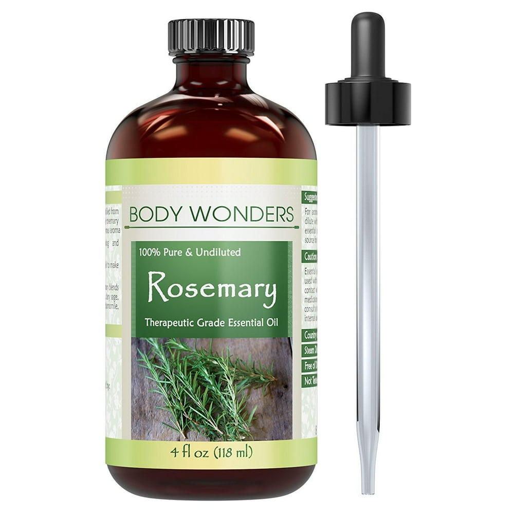 Body Wonders 100 Pure Rosemary Essential Oil 4 Fl. Oz. Therapeutic