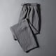 thumbnail image 1 of Pantalones largos de verano para hombre, informales, con cintura elástica, cordón ajustable, bolsillos rectos, transpirables, de poliéster., 1 of 3