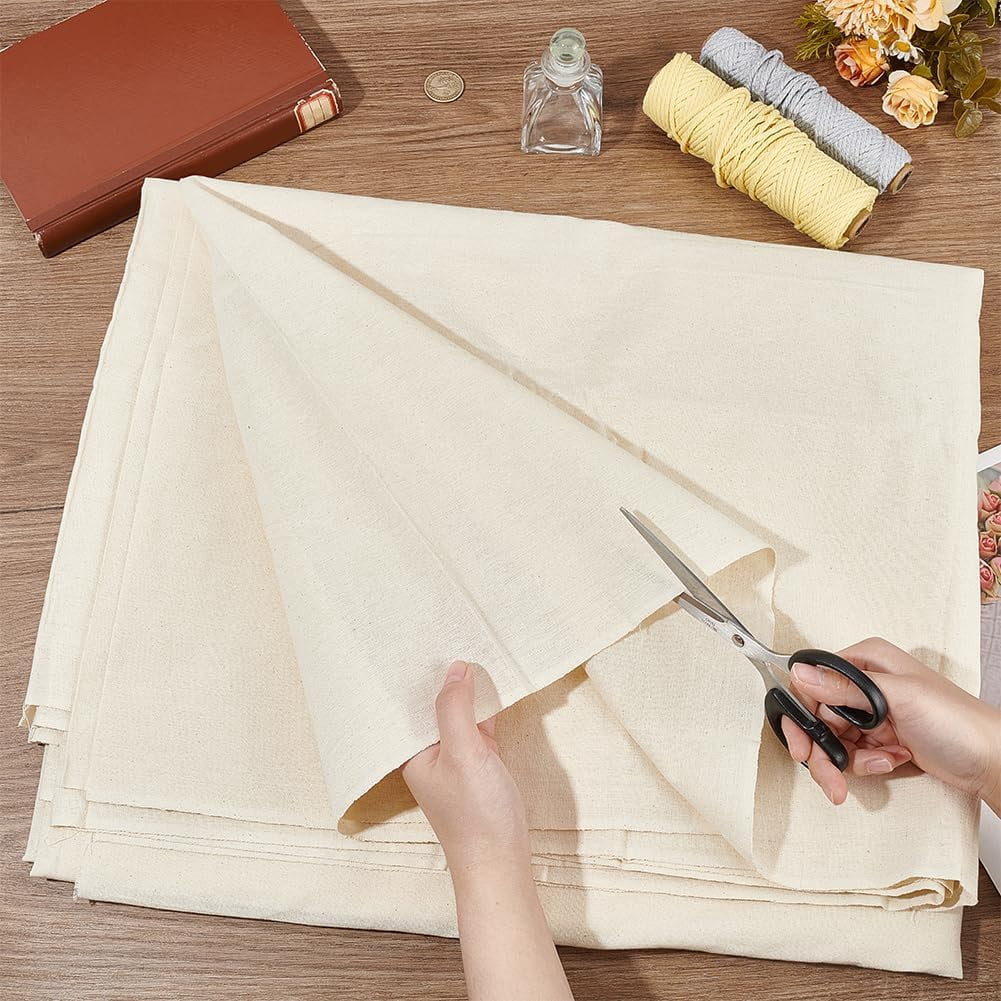 5.5 Yards x 63" Cotton Muslin Fabric Floral White Sewing Cotton Fabric by The Yard Natural 100% Cotton Fabric for Sewing Embroidery Decor DIY Projects Clothing Accessories DIY