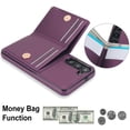 thumbnail image 5 of ELEHOLD Case for Samsung Galaxy S23 Plus,Business PU Leather Stand Case with Card Holder & Ring Holder,Deeppurple, 5 of 7