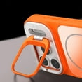 thumbnail image 4 of for iPhone 12 Pro Drop Protective Case Cover with Magnetic Wireless Charging, Luxury Camera Frame Kickstand Shockproof Transparent Anti-Scratch Non-Slip Ultra Slim TPU + PC Phone Case, Orange, 4 of 9
