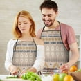 thumbnail image 5 of Brown Geometric Triangle Diamond Pattern Apron-Garden Aprons for Women with Pockets-Cotton Linen Waterproof Kitchen Cooking Gardening Aprons Adjustable for Kitchen,Cooking,BBQ and Salon 33x27 Inch, 5 of 7