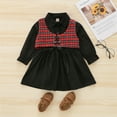 thumbnail image 2 of Mercatoo Toddler Baby Girls Christmas Set Plaid Vest Long Sleeve Shirts Princess Dress Little Girls Outfits Clothes, 2 of 7
