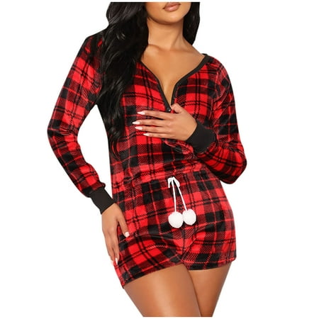 

Womens Long Sleeve Button up Plush Onesies Pajamas Short Jumpsuits Tie Waist Winter Comfy Soft Rompers Sleepwear