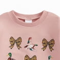 thumbnail image 5 of mgoYE Newborn Baby Boy Girl Hunting Clothes Duck Bow Sweatshirt Romper Long Sleeve Bubble Romper Bodysuit Outfit(Light Pink,6-12 Months), 5 of 6
